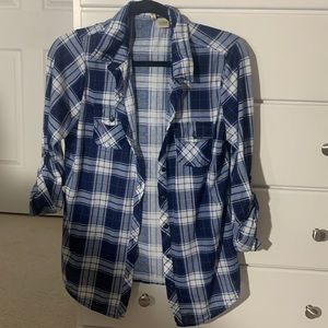 Blue and white comfy flannel! Passport brand